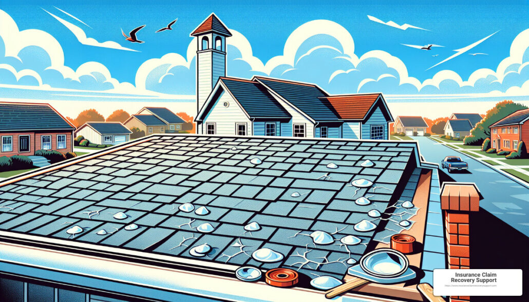 hail damage on a flat roof