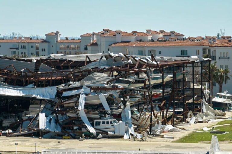 Hurricane,Ian,Destroyed,Boat,Station,In,Florida,Coastal,Area.,Natural