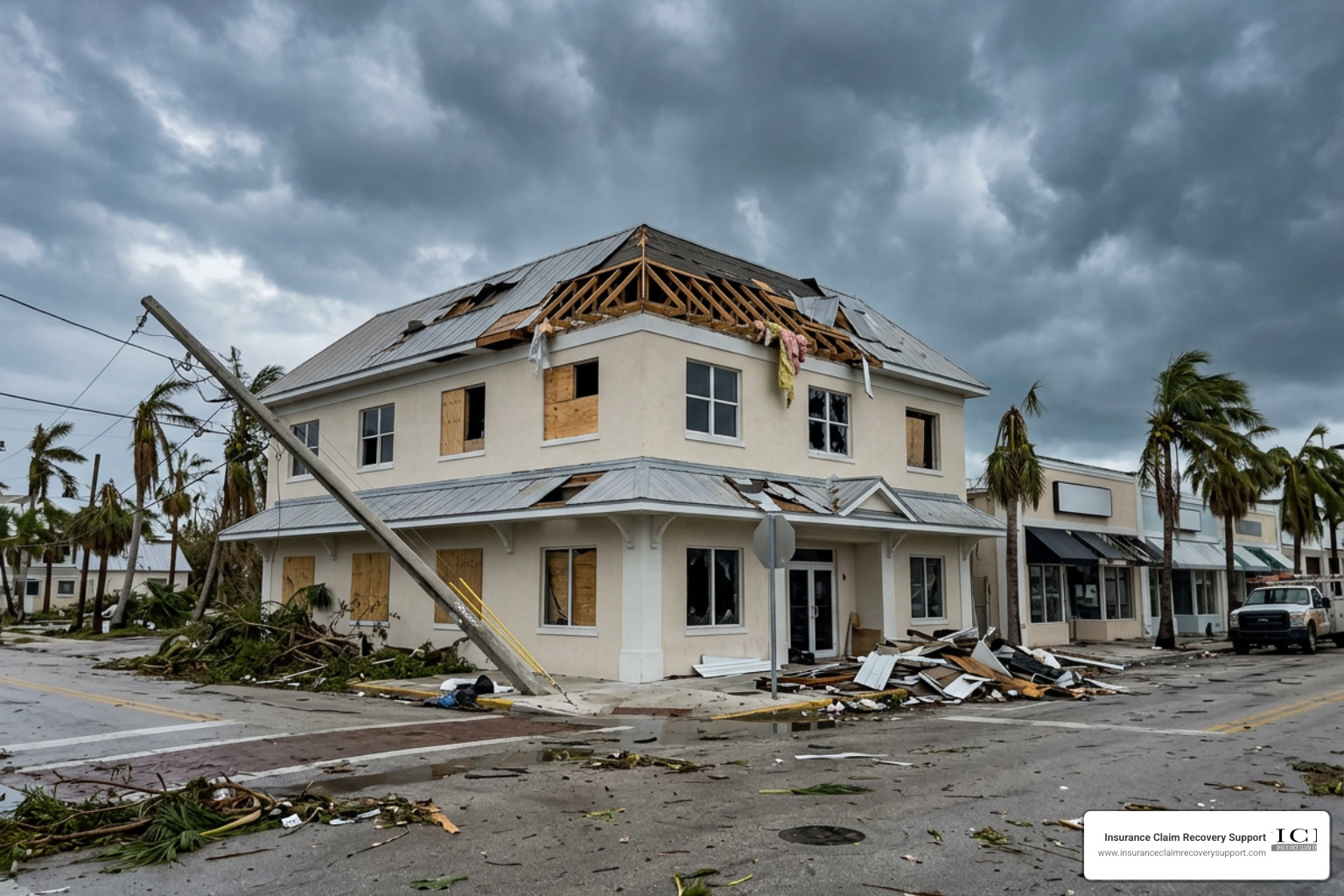Key West commercial property damage Monroe County storm