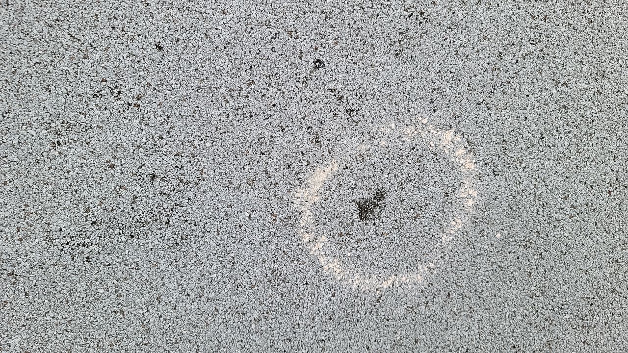 Actual hail impact on a commercial roof